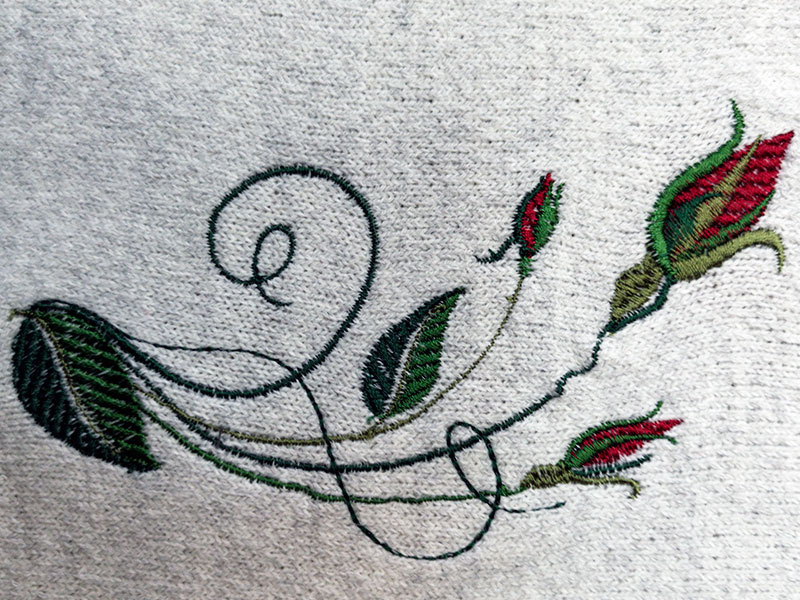 Вышивка на вязаном полотне